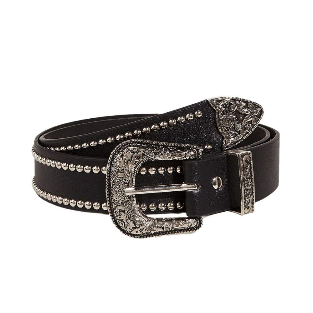 Hip Hop Rivet Waist Belt Zinc Zinc Alloy Pin Buckle PU Leather Belt Fashion Women Waistband Women