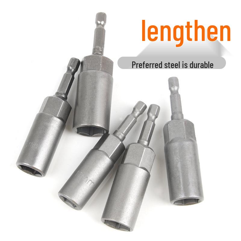 Strong Magnetic Hex Socket Bit Set for Electric & Air Wrench, Deep Extended Rod Screwdriver, Hand Drill