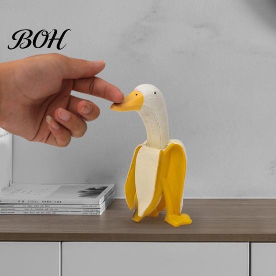 Uniek Cadeau voor Vrienden Creatieve Banaan Eend Beeldje, Hars Beeldhouwwerk, Nieuwigheid Kunst Grappig Bureau Decoratie Standbeeld, Ornament Huis Kantoor Tafelblad Decor