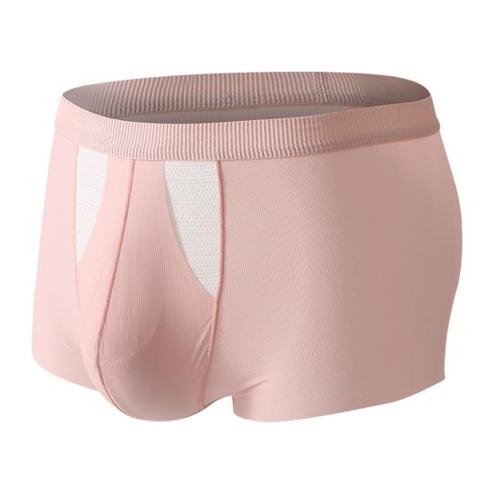 Boxer Underwear Men High Elastic Breathable Holes 3D Cutting Shorts Briefs Solid Color 3D U-Convex Panties Daily Wear