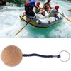 Stainless Steel Ring Cork 5cm Floating Wooden Ball Key Chain Float Keychain Water Sports Accessroies