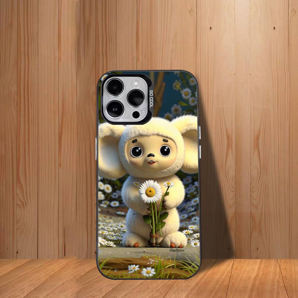 Cartoon C-Cheburashka COOL Phone Case For iPhone 17,16,15,14,13,12,11,Mini,Pro,SE,MAX White Matte Shockproof Cover
