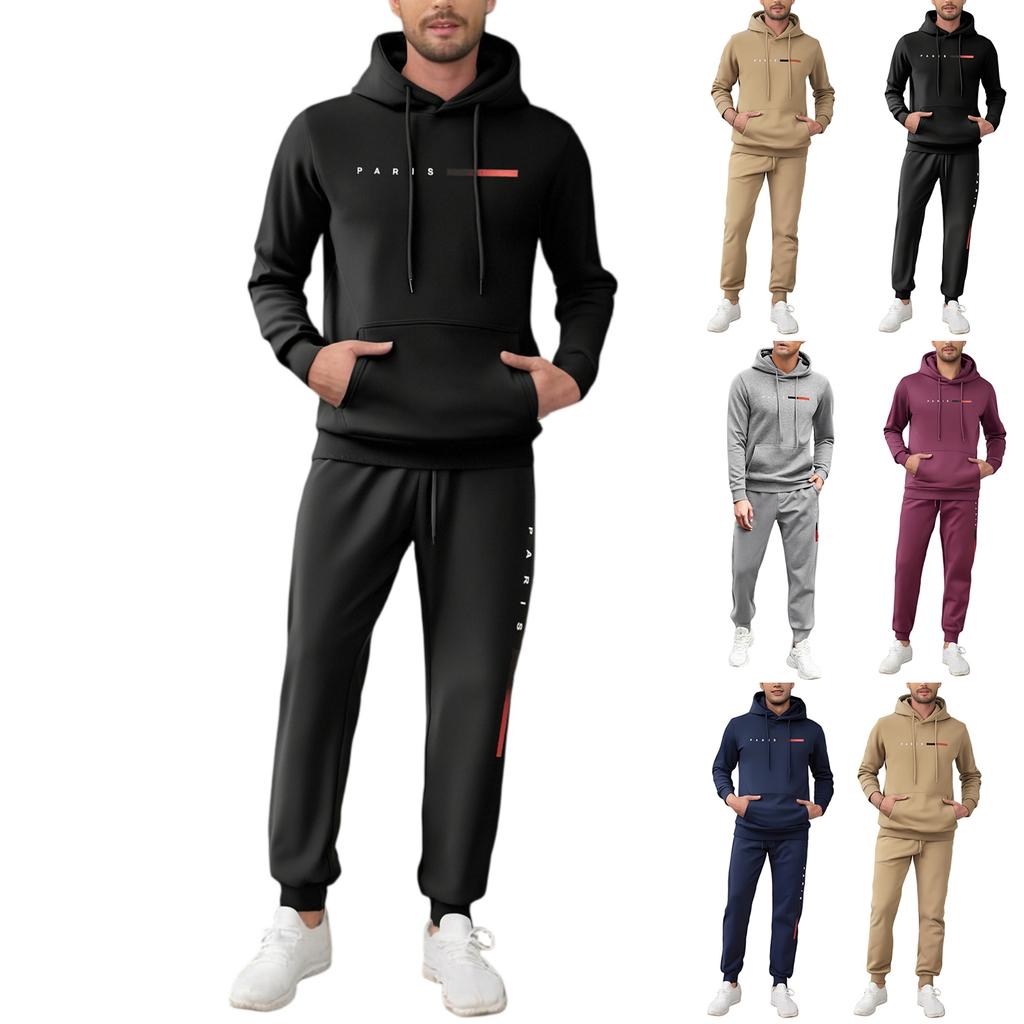 Men's Sweatshirt Suit Men's Solid Color Casual Sports Suit Sweatshirt Suit