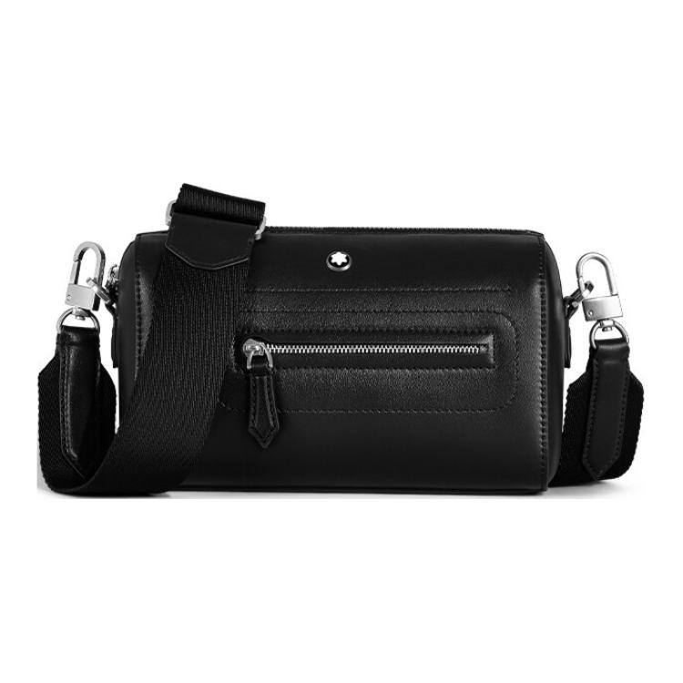 

Montblanc Soft Leather Series Hexagonal White Star Logo Detachable Adjustable Shoulder Strap Leather Messenger Bag Men Shoulder Bag Black 198741 Basic Set (Bag+Dust Bag)