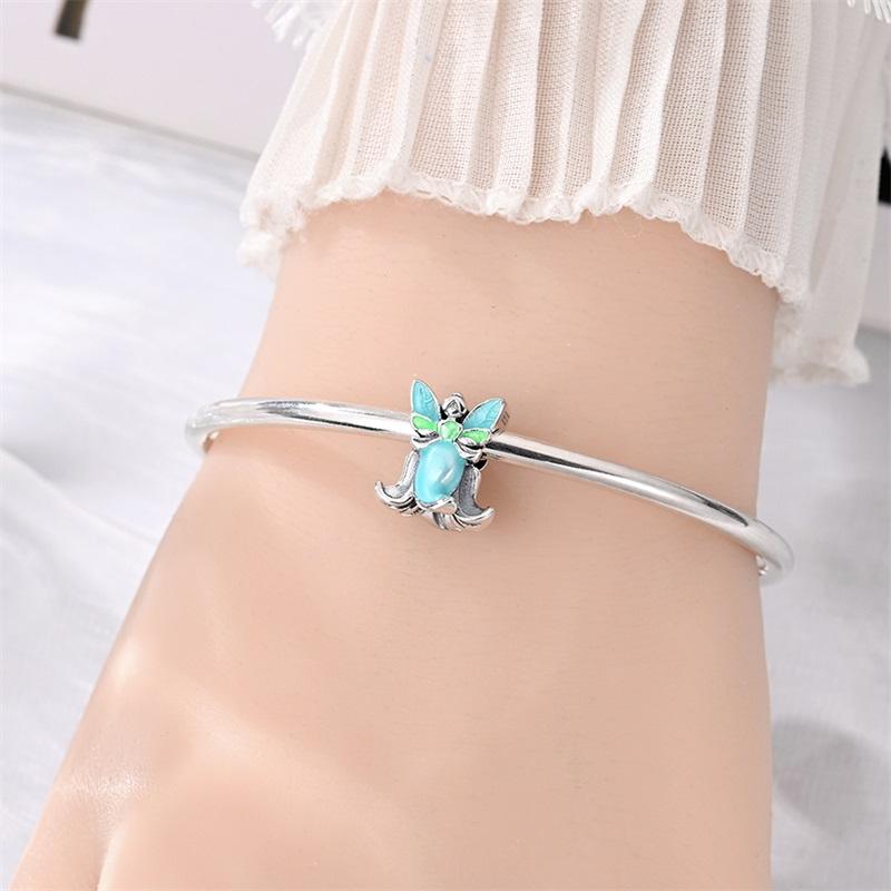 copper Flower Fairy Bead Charms Forest Elf Fairy Charm Bead Charms Compatible With 3mm Women Bracelets Do It Yourself Accessories Gift Fine Jewellery