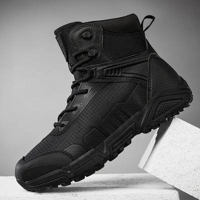 Atmungsaktive Wüsten-Wanderstiefel für Herren, hohe Stiefel für Outdoor-Klettern, Armeeschuhe, leichte taktische Kampfstiefel mit Anti-Blockier-System