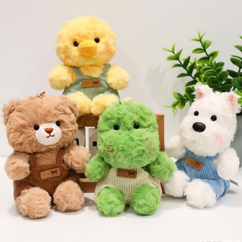 15Cm Kawaii Animal Plush Toy Pendant Soft Crocodile Rabbit Duck Bear Dog Stuffed Keychain Backpack Kids Boys Girls Birthday Gift