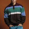 Ethnisch Stammes Geometrisches Muster Langarm Poloshirt, Mode Lässiges Oberteil