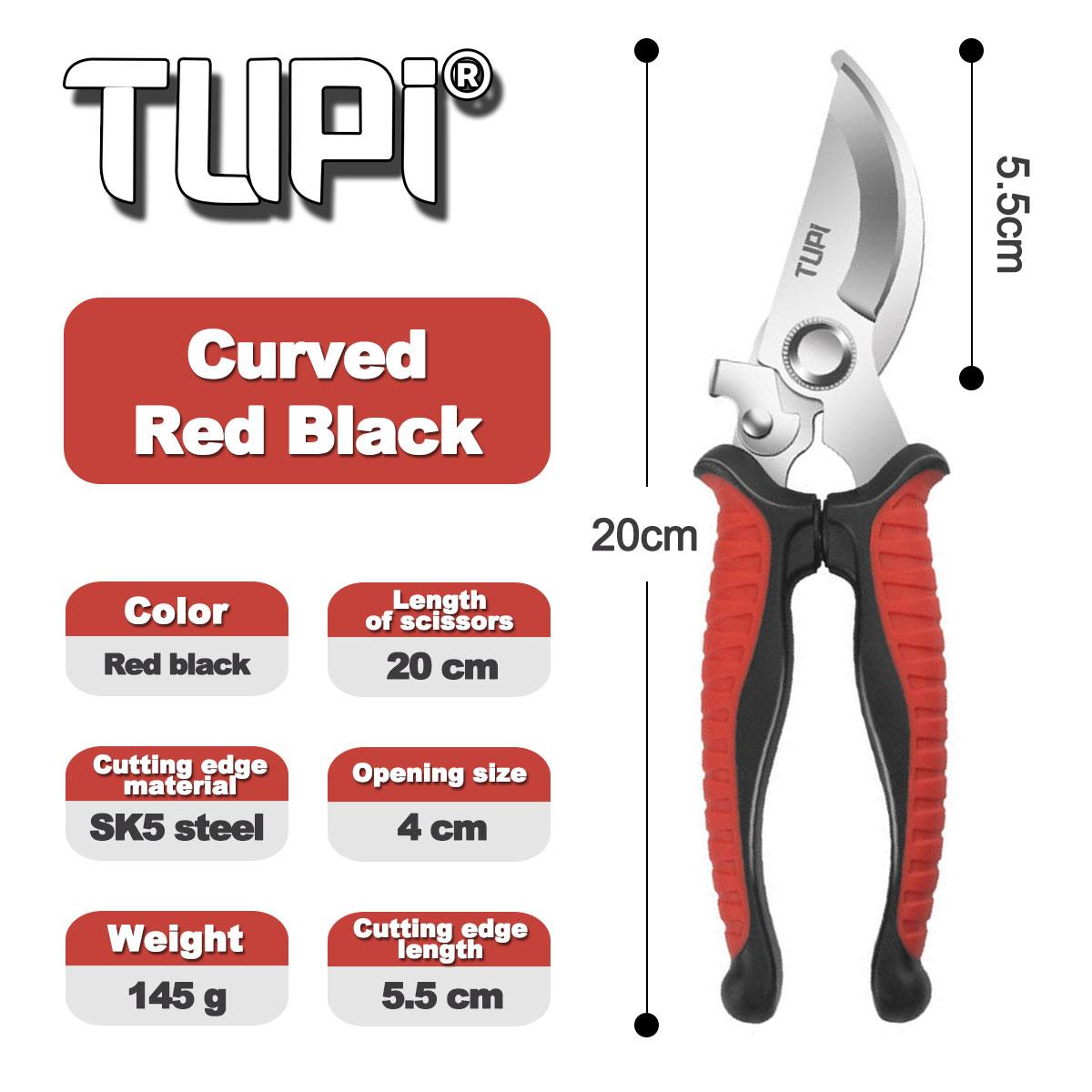 TUPI - Pruning Shears Full Category, Large Opening Super Sharp Professional Garden Shears, Round Headed Pruning Shears