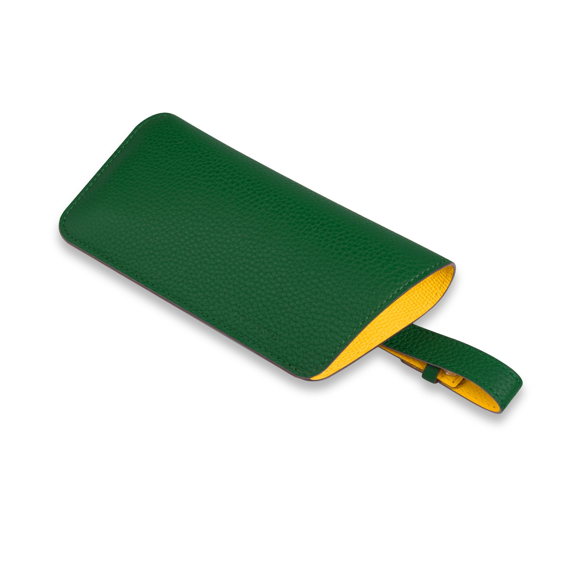 

COGURE Eyeglass Open Type with Genuine Shrink Calf Slim and Includes Green Yellow Case/Sunglasses Case, Belt, Leather, Lightweight, Unisex, Box,