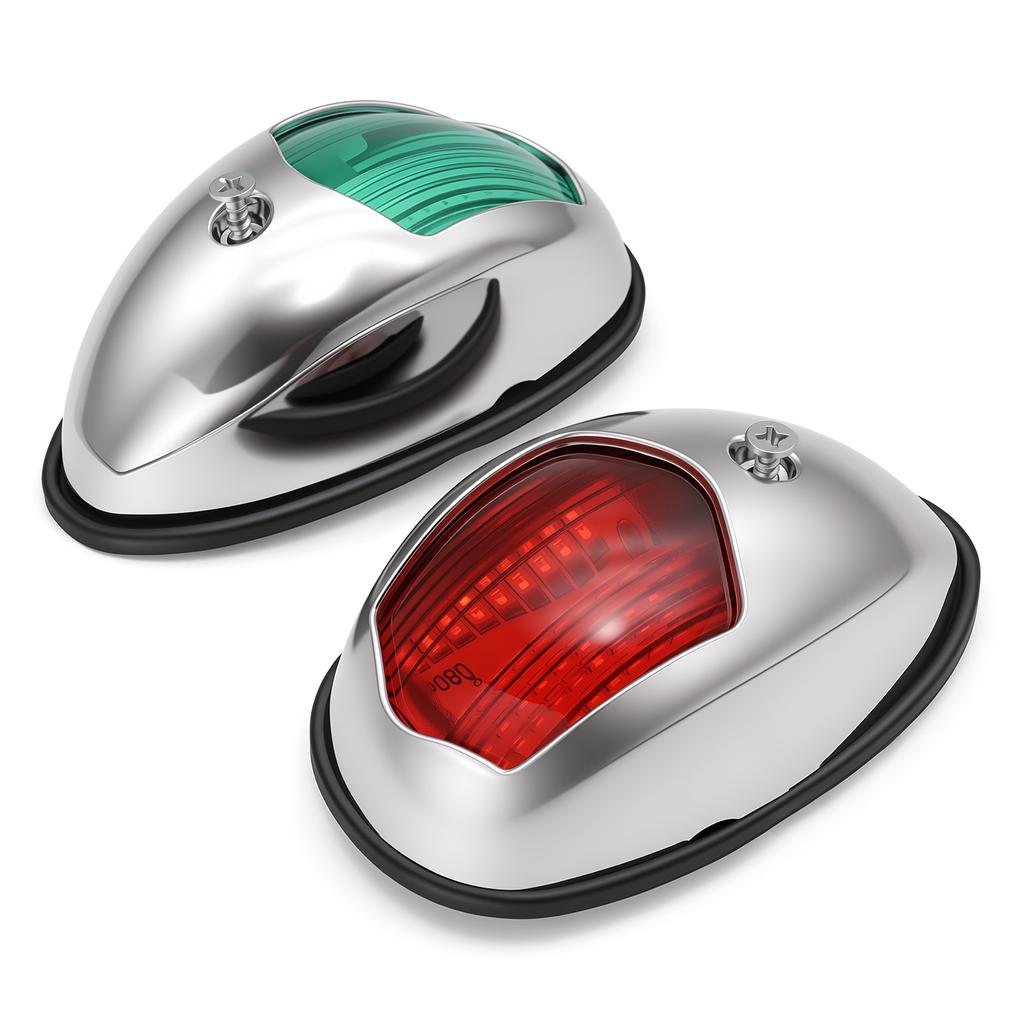 2 PCS Waterproof Yacht Navigation Light 12V 24V Boat Position Lights Marine Lights 27LED Marine Signal Warning Lamp Red & Green