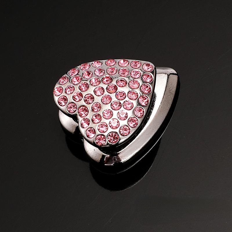 

Автомобильные крючки в форме сердца с бриллиантами, инкрустированные стразами, подвесной держатель, крючок для внутренней панели приборов, блестящие автомобильные аксессуары со стразами розовый