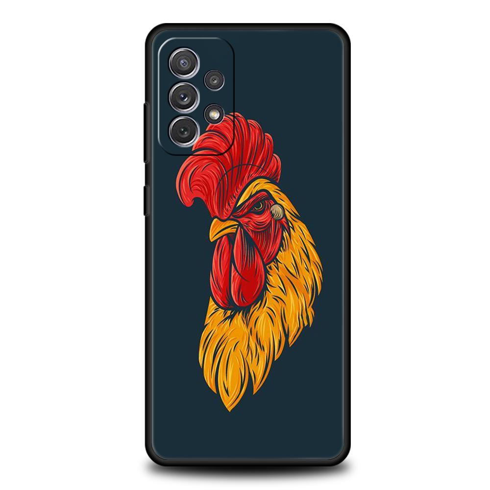 Cock Rooster Chicken Phone Case for Samsung Galaxy A73 A55 A53 A51 A35 A33 A32 A25 A23 A22 A15 A13 A17 A07 5G Soft TPU Shell Bag