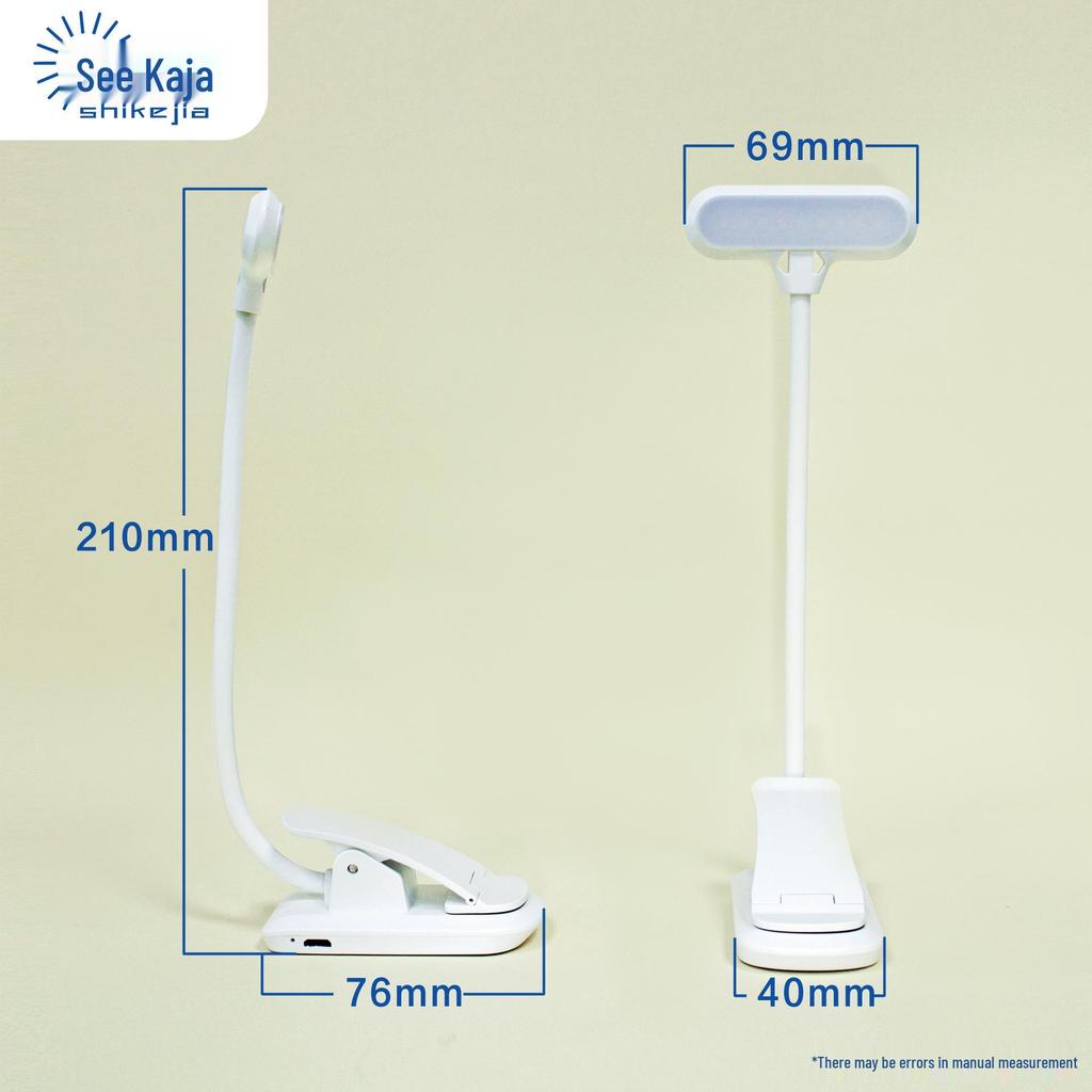 Compact USB-Rechargeable Clip-On Desk Lamp: 9-LED Eye Protection with Three-Color Display for Students
