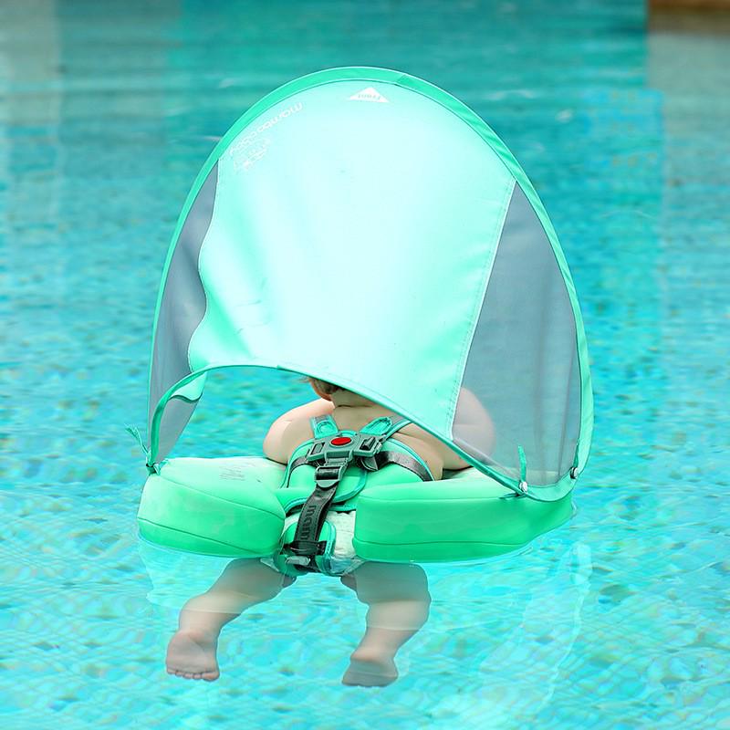 Mambobaby Infant & Toddler Inflatable-Free Float with Sun Canopy for Swimming Pool