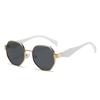 Polygon Metal Retro Round Sunglasses: European & American Street Style, Versatile Fashion for Women.