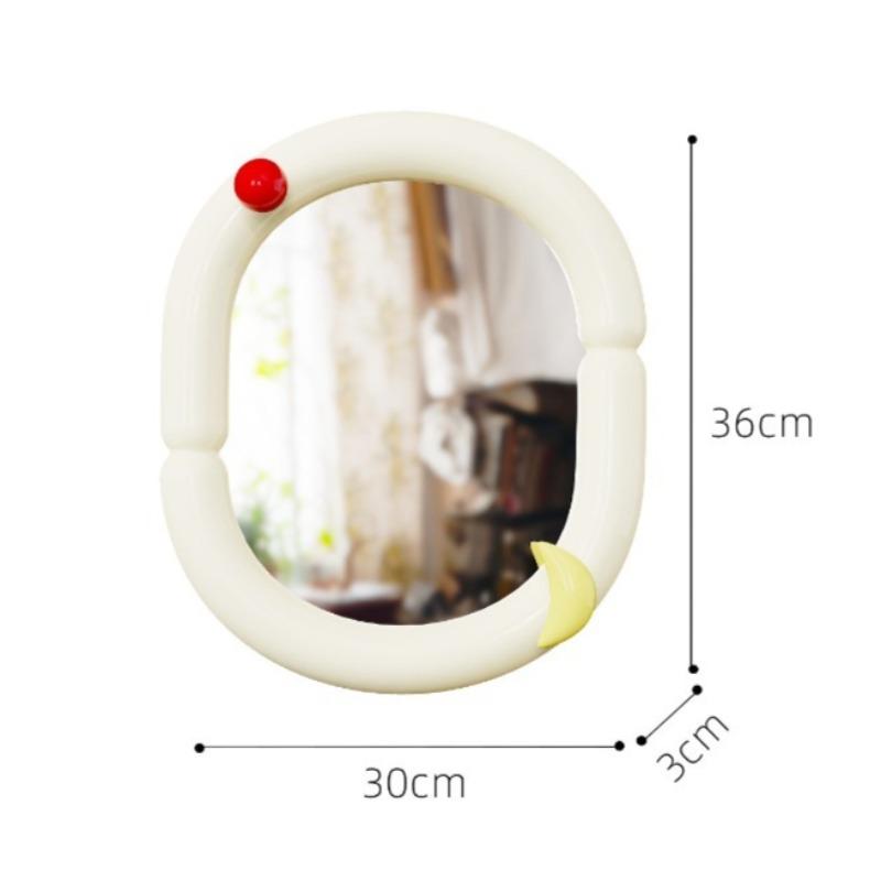 

Cute Mirror Round Mirrors for Makeup Bedroom Dressing Table Mirror Portable Wall Tabletop Mirrors Aesthetic Room Decoration белый