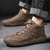 38-46 Fall/ Winter Mens Handmade  Leather  Soft Sock Ankle Boots Autumn Winter Men Boots Men's Ankle Boots Handmade Plush Shoes Casual Shoes
