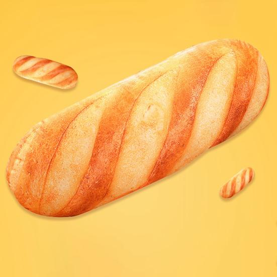 Bread Pillow Soft Plush Bread Cushion with Realistic Baked Bread Design Elastic PP Cotton Filled Sofa Pillow Hugging Sofa Decor