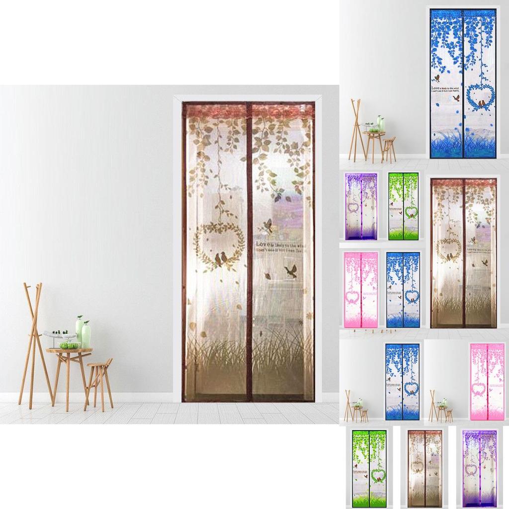 Magnetic Tulle Door Closing Mesh Mosquito Net Cartoon Window Curtain Screens