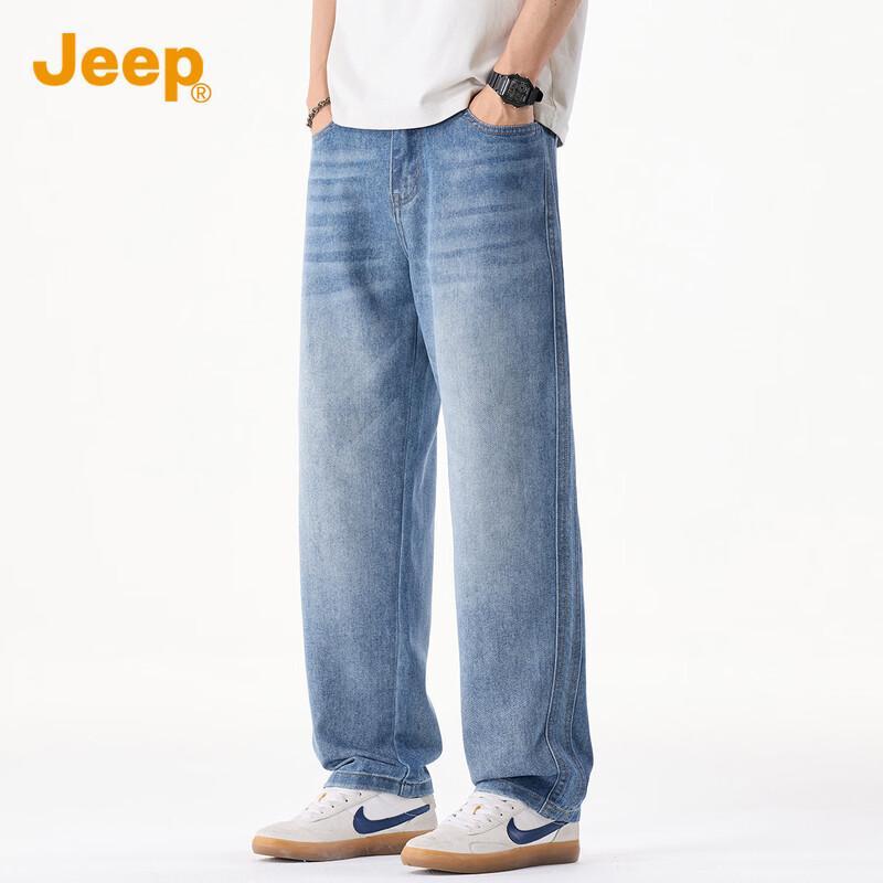 JEEP Men s Premium Tencel Blend Loose Straight Jeans 34