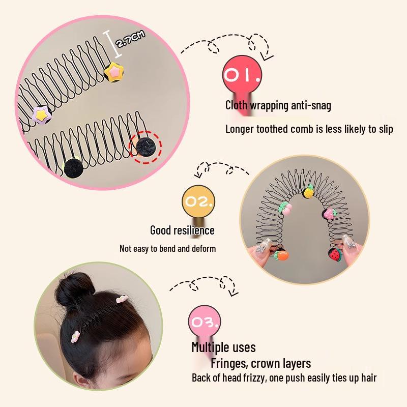 Girls' Summer Cartoon Baby Hair Comb - Gentle, Secure, Non-Damaging Hair Care Accessory