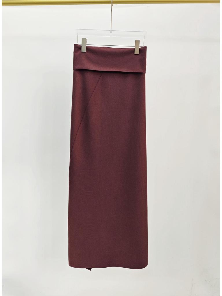 Fustă Midi Asimetrică Elegantă Retro West Minor cu Talie Înaltă