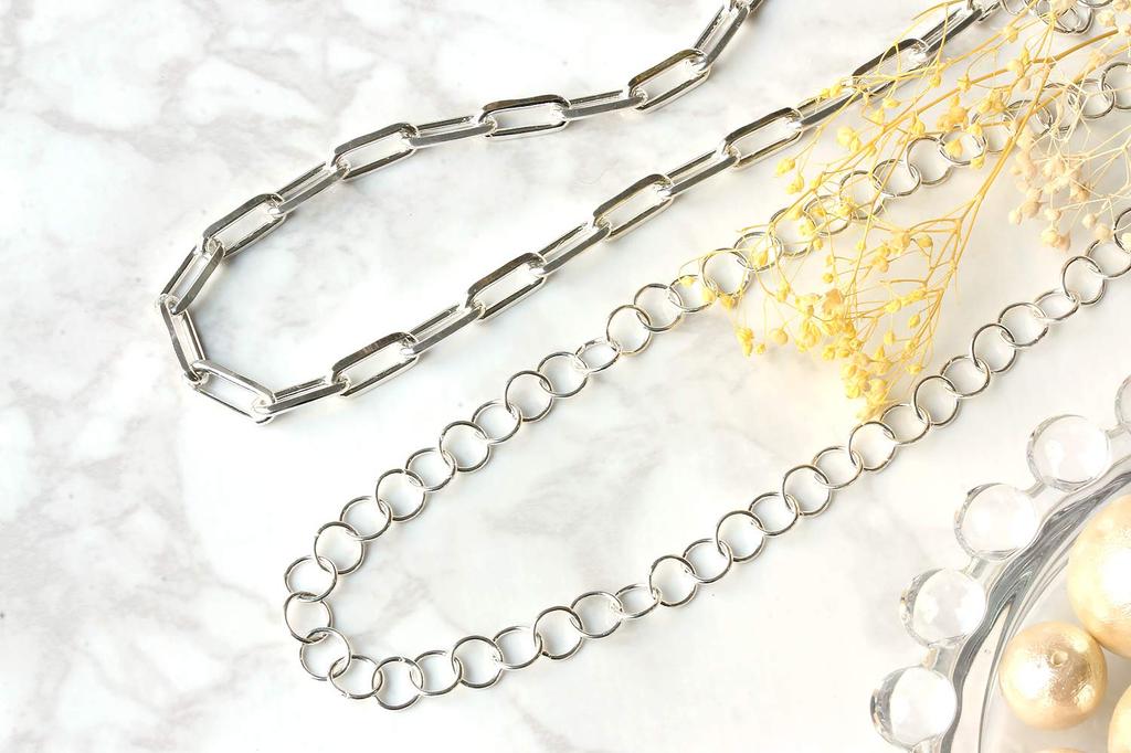 Nippon Chuko Silver 925 5m X 10 X SLV3 Chain, Cut, 0.4 1.2mm Diameter,