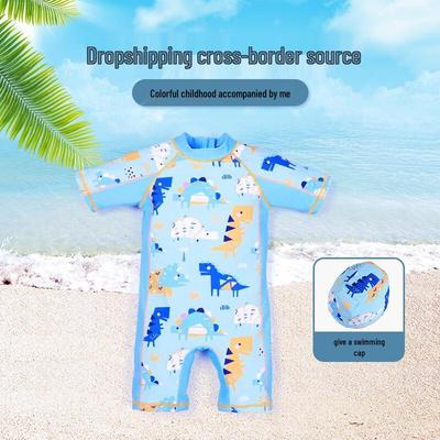 Kids' Cartoon Dinosaur Two-Piece Swimsuit