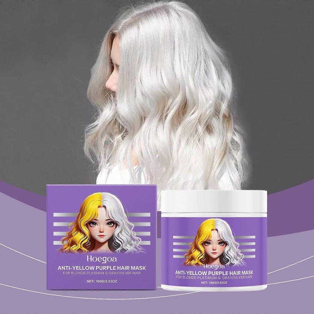 Deep nourishing purple hair mask moisturizing, smooth and easy to comb without knots, reducing frizz and silky hair mask 100g