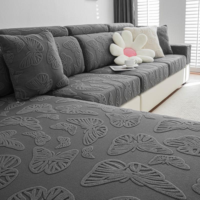 

Щільний жаккардовий чохол для подушки дивана. Еластична накидка на диван. Протектор для меблів. Протипиловий чохол для сидіння для дітей. Домашні тварини. Знімний Backrest Cover S темно-сірий колір