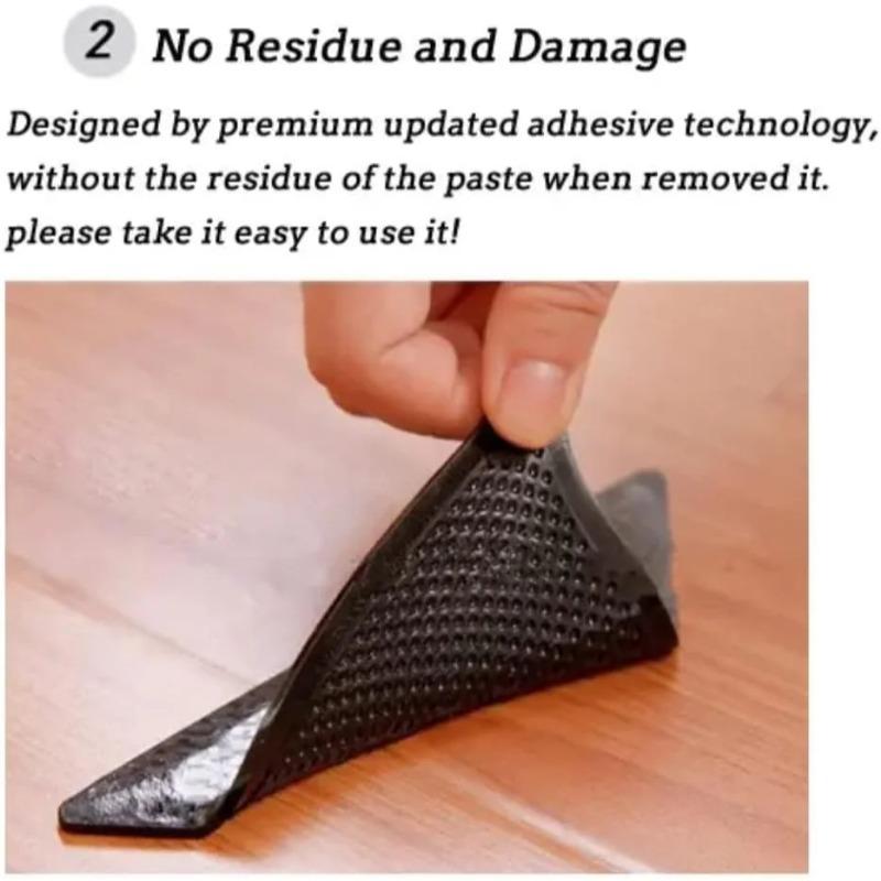 8Pcs Triangle Washable Rug Gripper Anti-Slip Reusable Rubber Mat Non Slip Patch Tape For Tile Floors Carpets Corners Pad