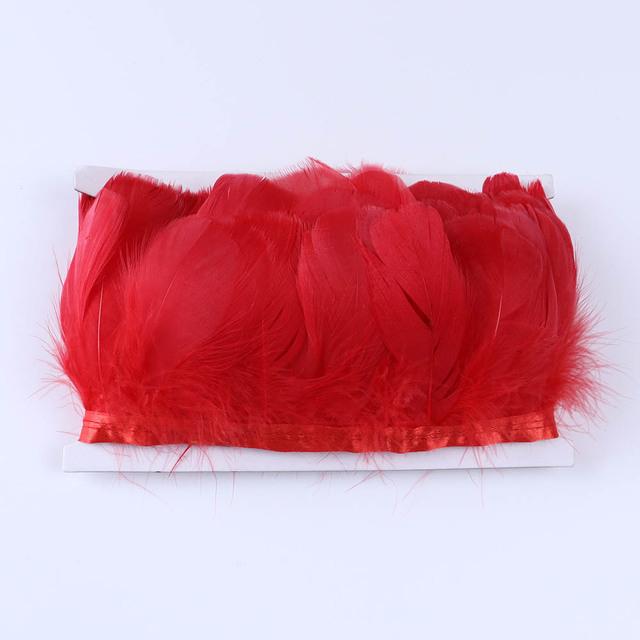 1 m Gåsfjäder Färgad DIY Sömnad Hantverkstillbehör Dekorativt Band Plumas Naturlig 8-12 cm för Bröllopsklänning/Skjortdekoration