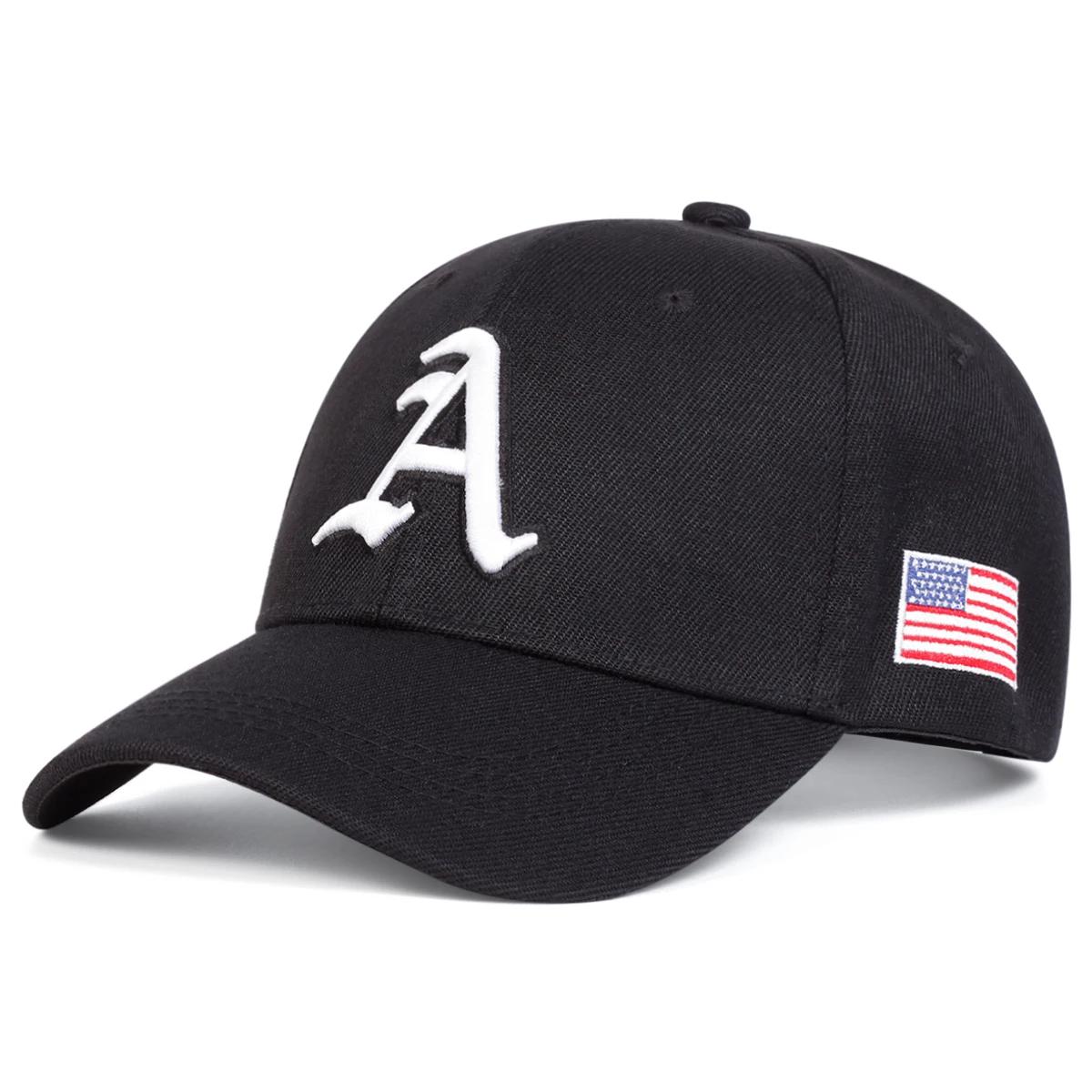 

Unisex Gothic Letter A Side American Flag Embroidery Baseball Caps Spring Autumn Outdoor Adjustable Casual Hats Sunscreen Hat