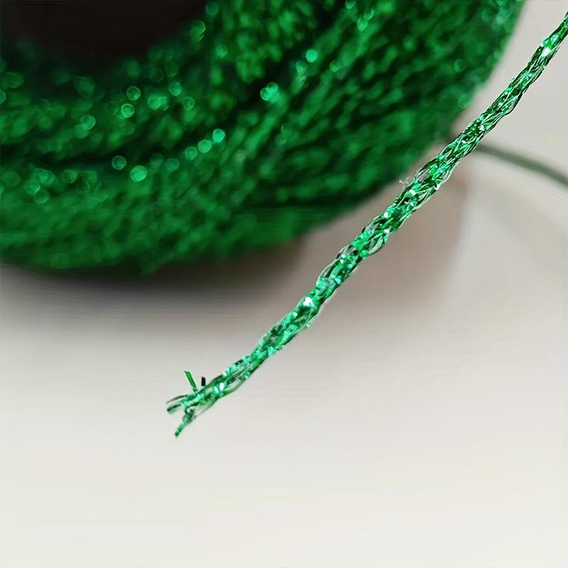 120m PET Vielseitiges Gold Silber Flexibles Metallicgarn Funkelnd Handgewebt Glänzend 2mm Langlebig Glänzendes Garn Handwerksqualität