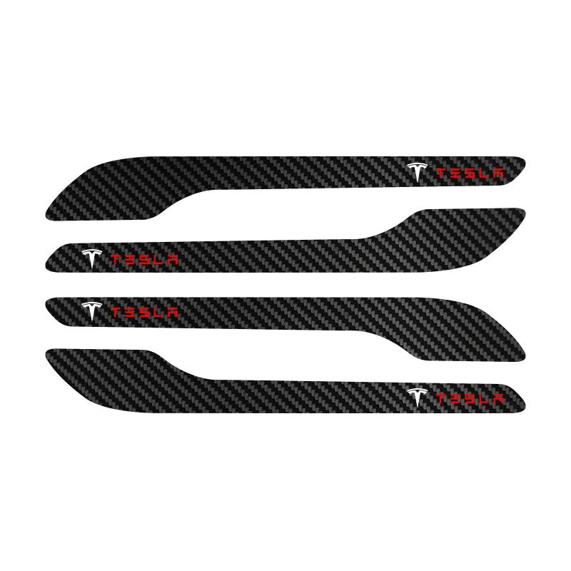 AMN1 Car Door Handle Protector with Car Sticker Door Sill Protector Stickers For Tesla Model 3 Model X Y Style Roadster