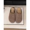 Fleece Birkenstocks women's thick-soled half-towed fluffy slippers women wear a pedal bag head towing