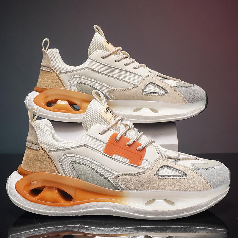 Men's Shoes Soft-soled Popcorn Sneakers New Summer Mesh Breathable Running Dad Shoes