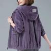2026 Autumn Winter Women's Plus Size Corduroy Jacket - Casual, Slimming, Fashionable Mother's Wear