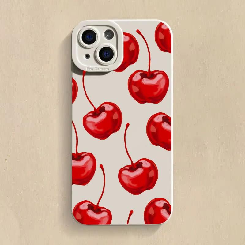 Cute Cherry Bow Silicone Phone Case For Samsung Galaxy S25 Ultra S24 S23 S21 S20 FE S21 Plus S24FE A55 A54 A35 A15 Soft Cover