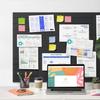 Felt Bulletin Board Cork Board Alternative Push Pin Board Cork Board Felt Wall Tile with Slats Wall Paneling for Office