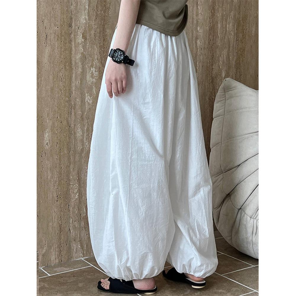 Breathable Cotton~summer New White Loose Bloomers Women's Design Wide Leg Pants Yamamoto Pants Relaxed Pants