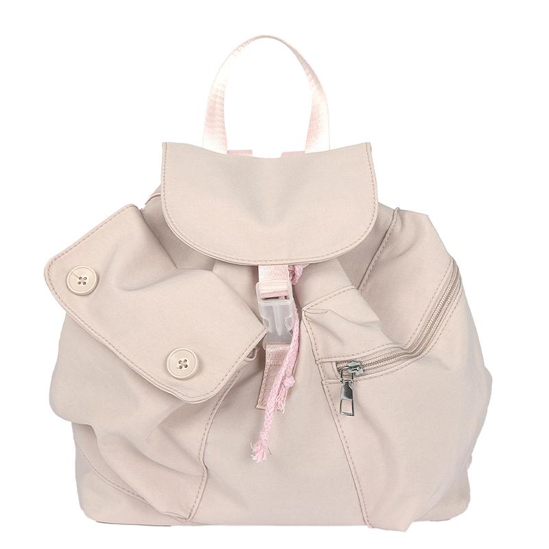 2025 Summer New Canvas Bucket Backpack for College Girls - Simple and Stylish College Style for Class