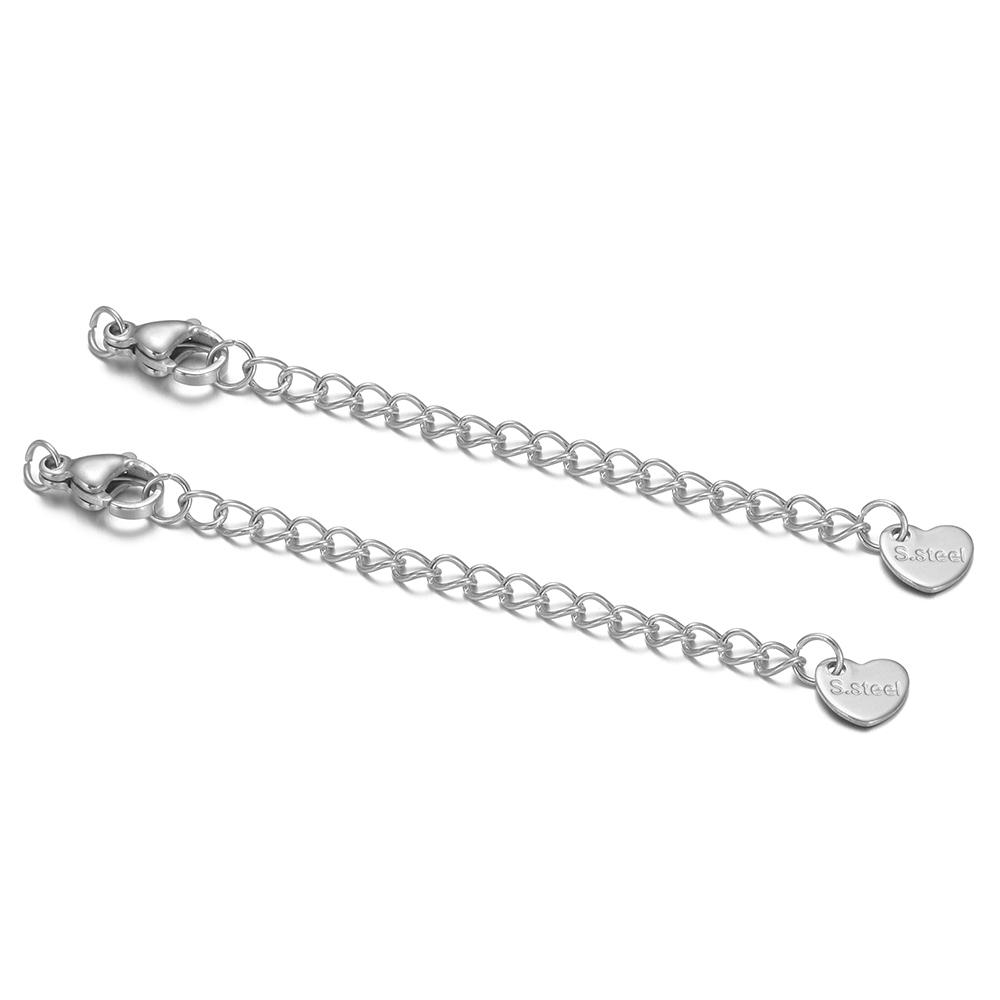 10pcs Gold Color Stainless Steel Extension Tail Chains Lobster Clasps Connector DIY Bracelets Making Necklaces Components