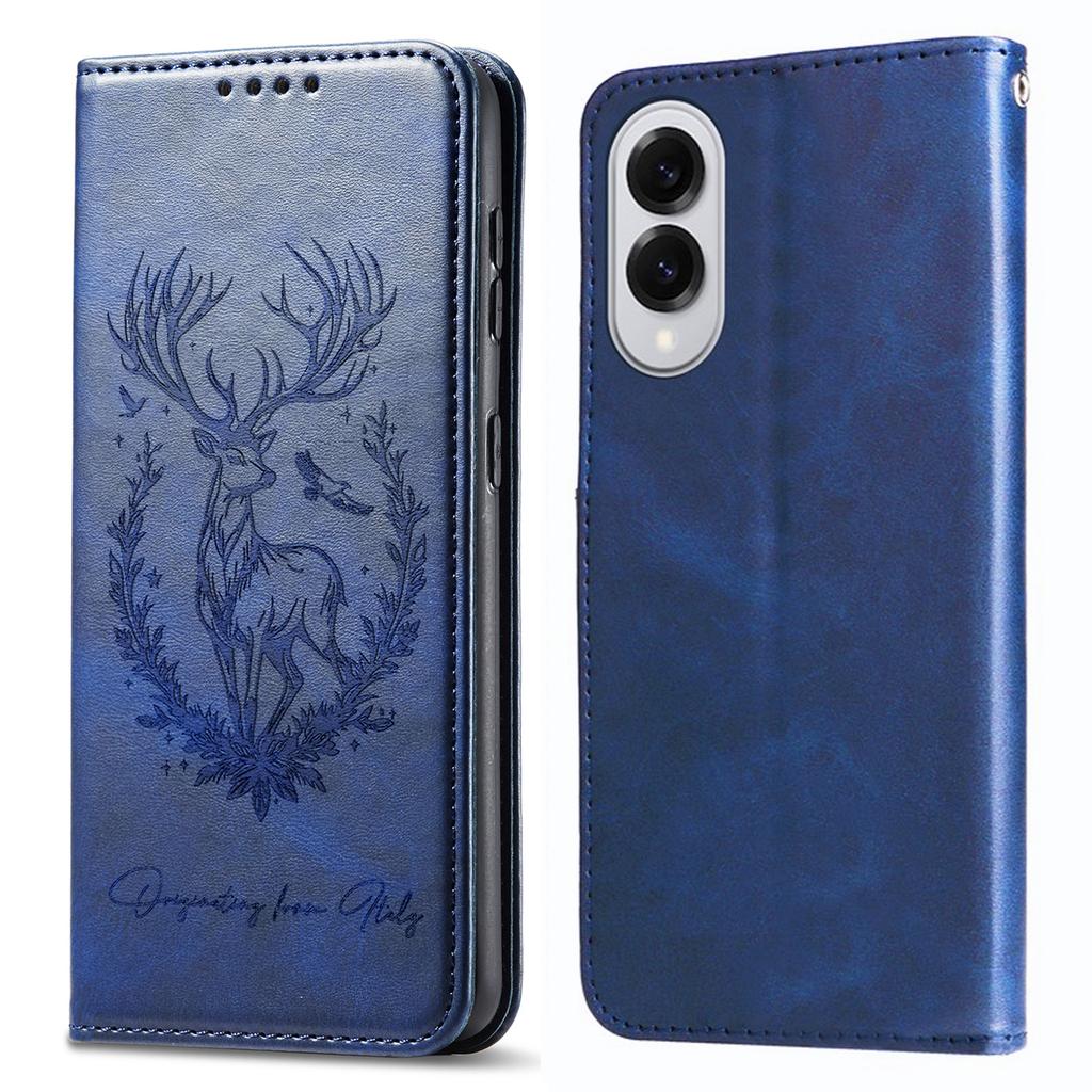 For Samsung Galaxy S25 Edge Stand Case Lucky Deer Imprinted Magnetic Closure Leather Wallet Phone Cover