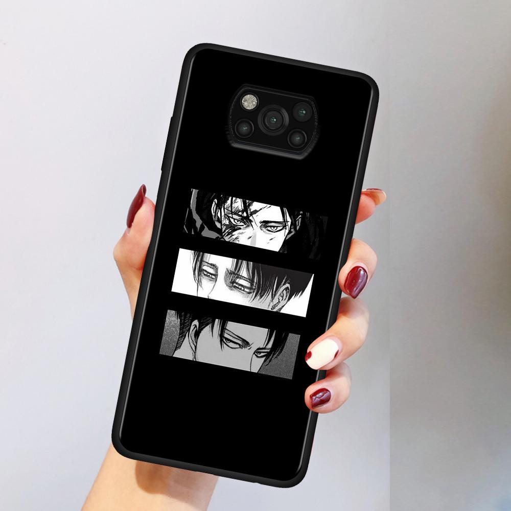 Attack On Titan Cartoon Case for Xiaomi Poco X3 NFC M3 M4 Pocophone F1 F3 Redmi Note 9s 9 8 10 Pro Black Soft Phone Cover Coque