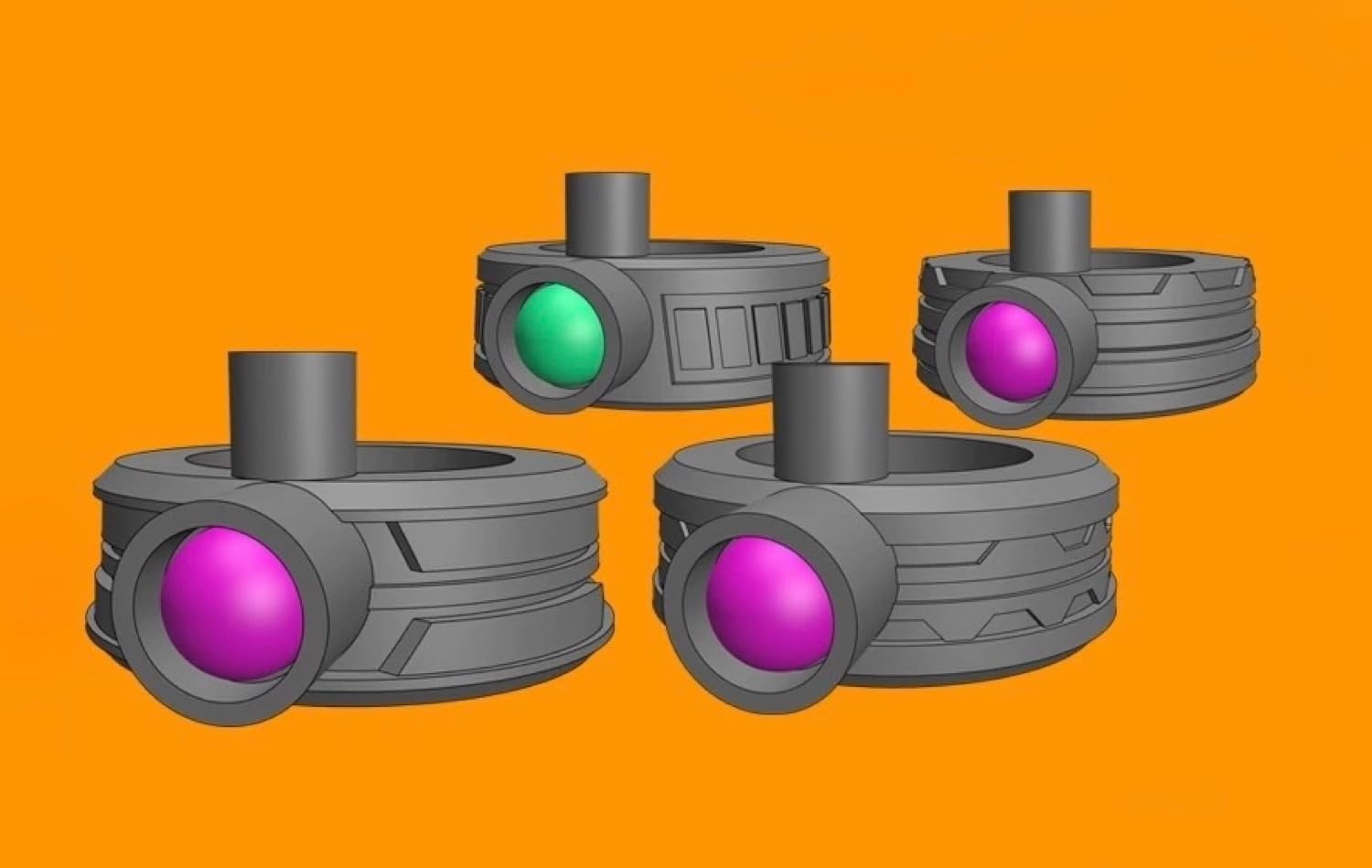 

HGUC Модификация МС Детализация Моноглаз Детали для улучшения Сделано на 3D-принтере PLA Ифрит 8 (HG 1/144 D-09 Детали) оранжевый