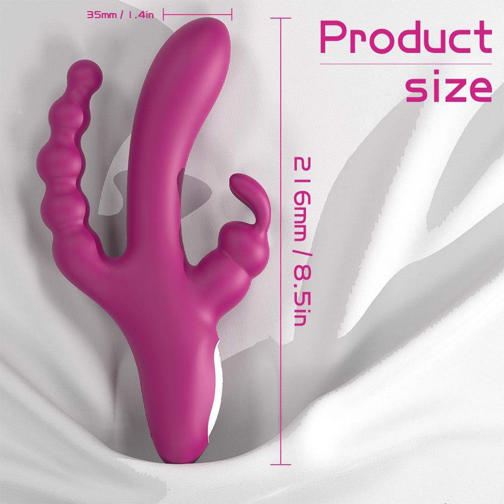 Adult Supplies Women's Powerful Vibrator 3 in 1 Butt Plug Clitoris Stimulator G Spot Anal Beads Female Masturbation Sex Toys
