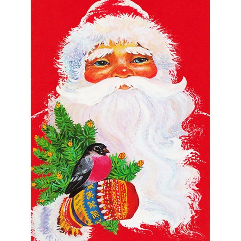 New 5D DIY Diamond Painting Christmas Diamond Embroidery Santa Claus Cross Stitch Full Round Drill Home Decor Manual Gift