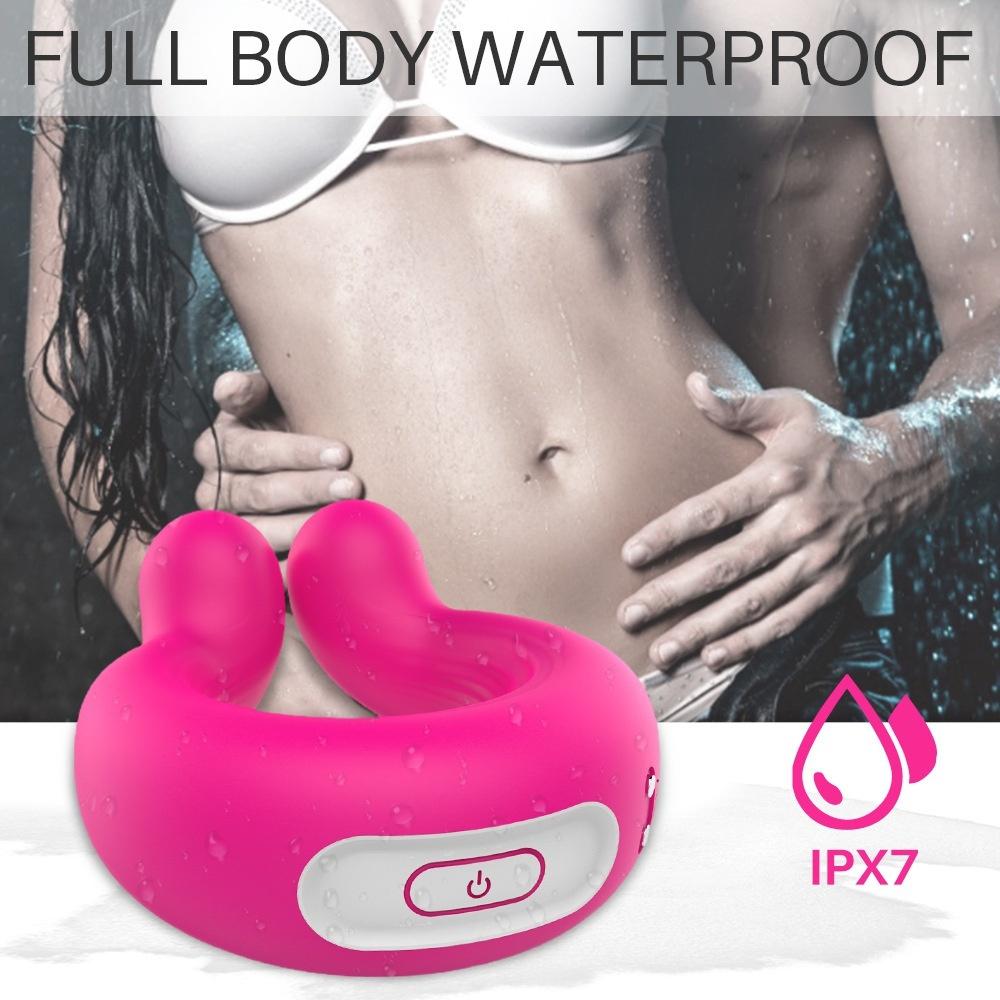 Penis Penis Inel Vibrator Dublu Cap Vibrator în formă de U Masaj vagin anal Penis Inel Jucării sexuale pentru adulți pentru bărbat Femeie Cuplu